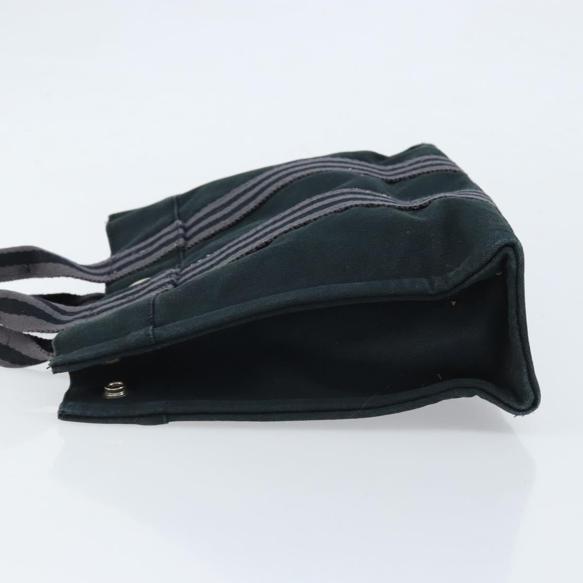 HERMES Fourre Tout PM Hand Bag Canvas Black Silver Auth 173430