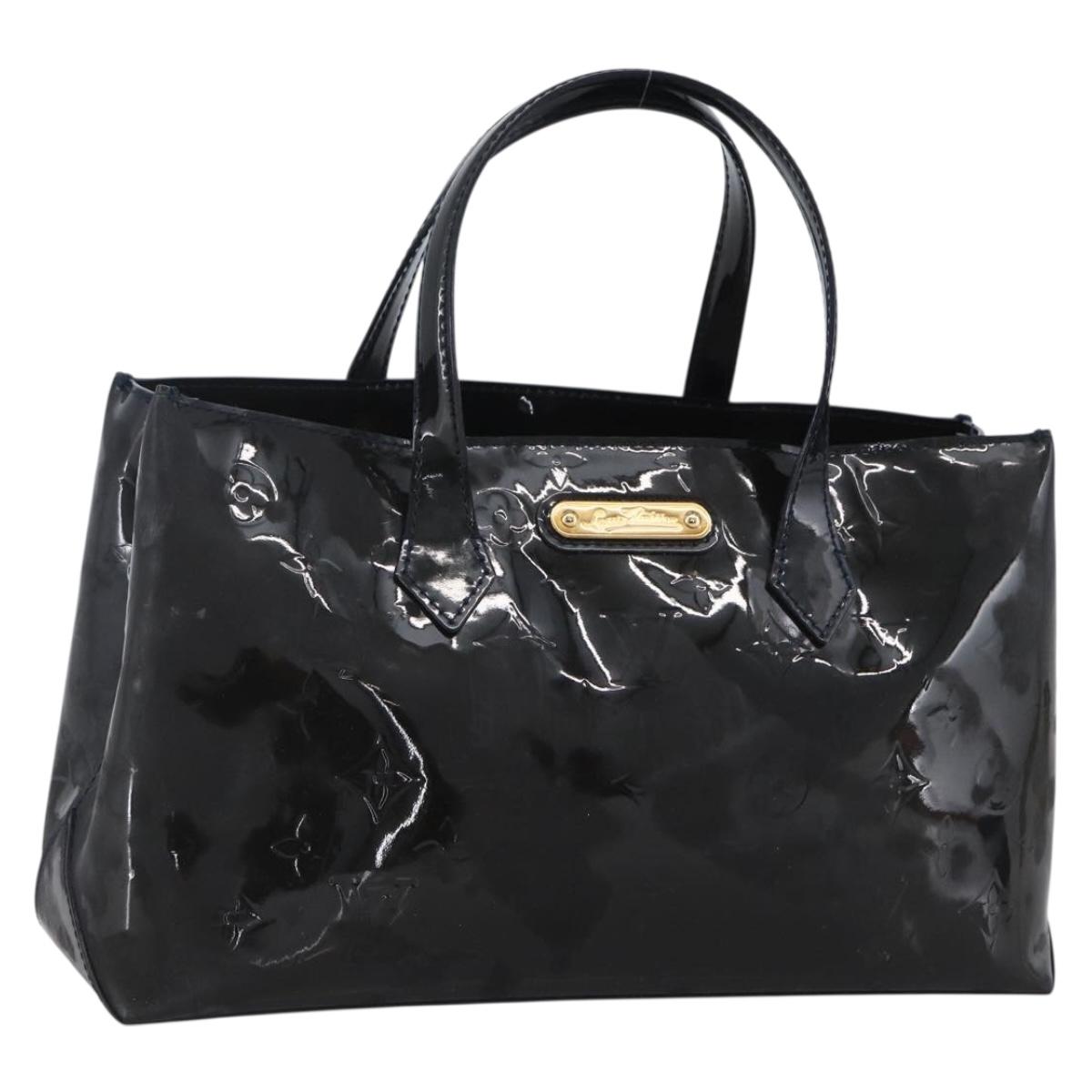 LOUIS VUITTON Monogram Vernis Wilshire PM Bag Blue Infini M91451 LV Auth 173434