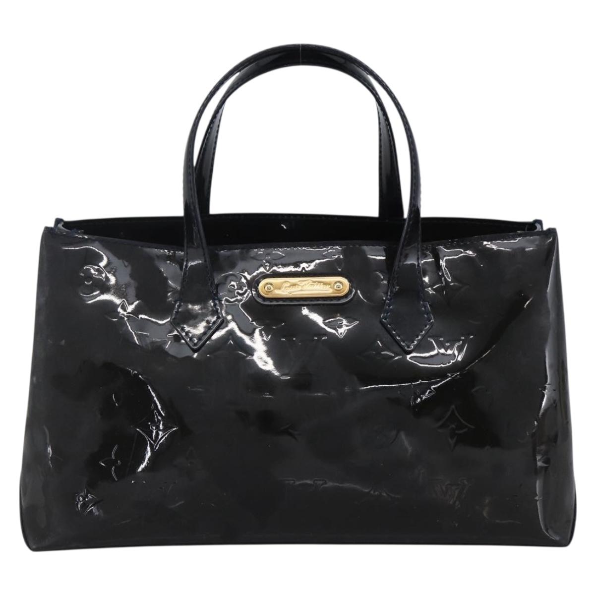LOUIS VUITTON Monogram Vernis Wilshire PM Bag Blue Infini M91451 LV Auth 173434
