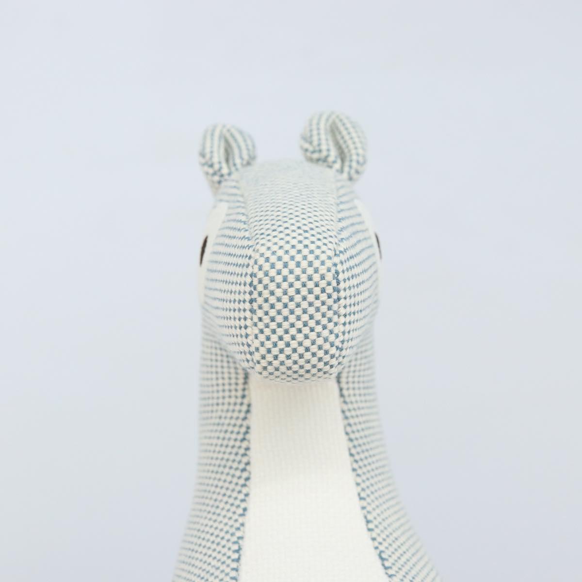 HERMES Cheval Honore Époque Stuffed Cotton Light Blue Auth 173436M