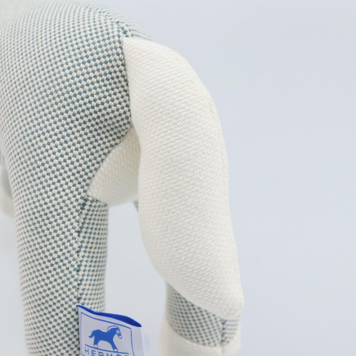 HERMES Cheval Honore Époque Stuffed Cotton Light Blue Auth 173436M