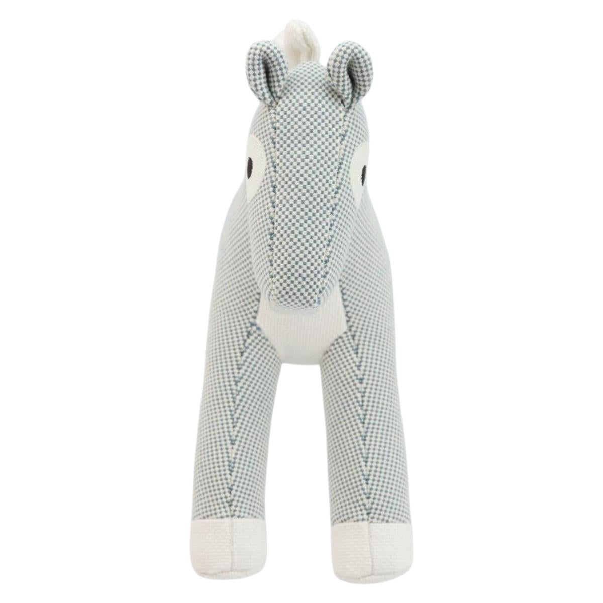 HERMES Cheval Honore Époque Stuffed Cotton Light Blue Auth 173436M