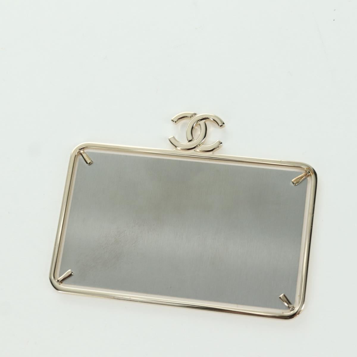 CHANEL Matelasse Chain Shoulder Bag Lamb Skin White Gold CC Auth 173442SAM