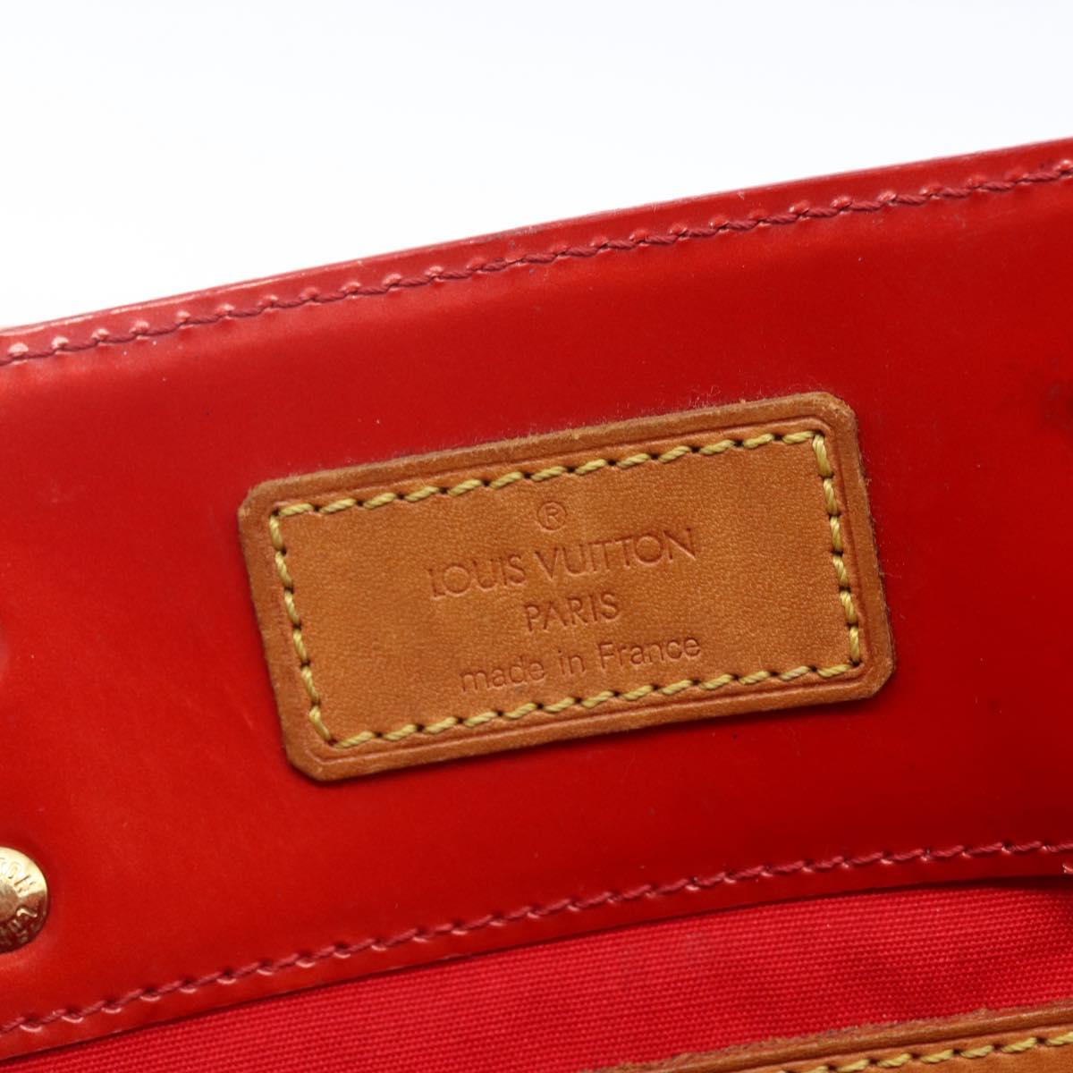 LOUIS VUITTON Monogram Vernis Reade MM Hand Bag Red Rouge M91086 LV Auth 173446