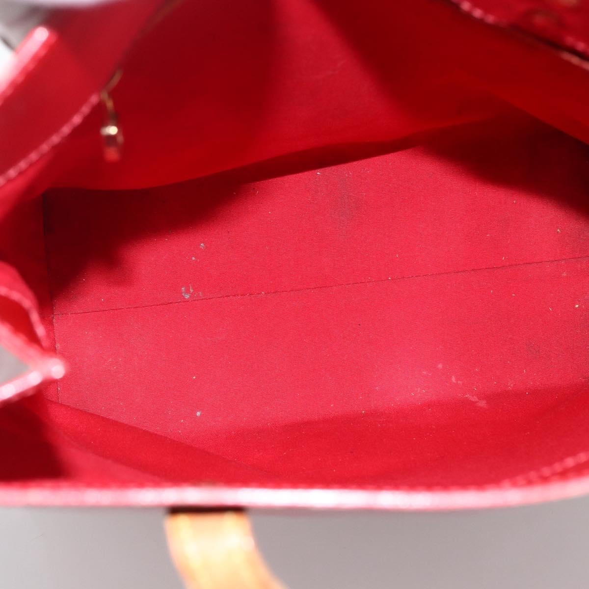 LOUIS VUITTON Monogram Vernis Reade MM Hand Bag Red Rouge M91086 LV Auth 173446