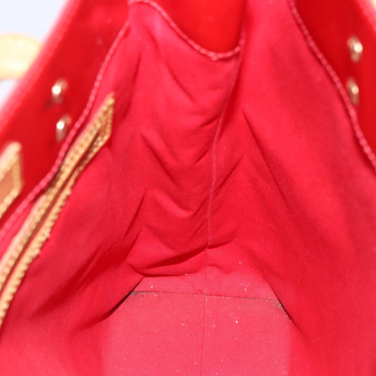 LOUIS VUITTON Monogram Vernis Reade MM Hand Bag Red Rouge M91086 LV Auth 173446