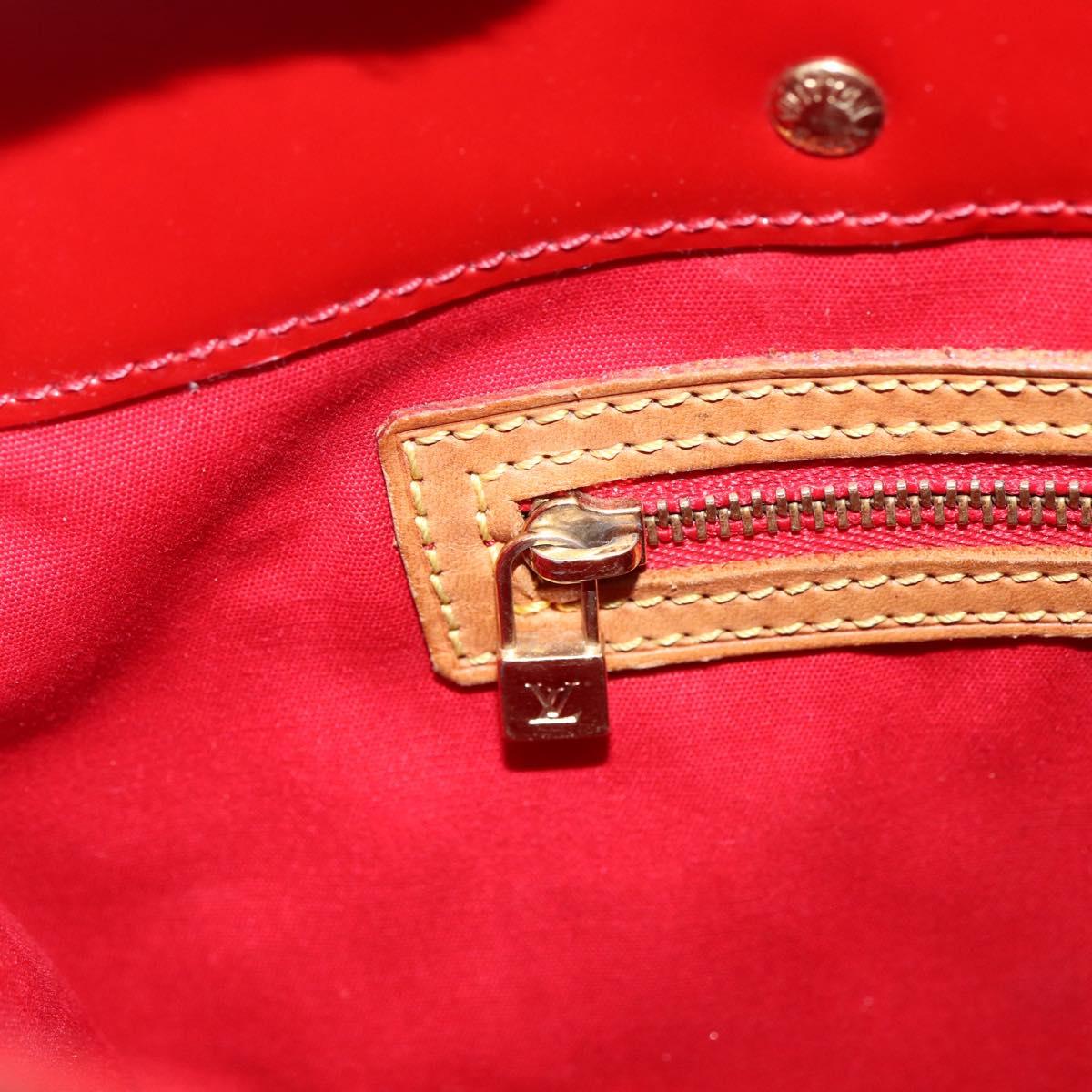 LOUIS VUITTON Monogram Vernis Reade MM Hand Bag Red Rouge M91086 LV Auth 173446