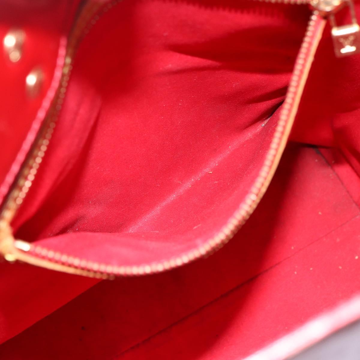 LOUIS VUITTON Monogram Vernis Reade MM Hand Bag Red Rouge M91086 LV Auth 173446