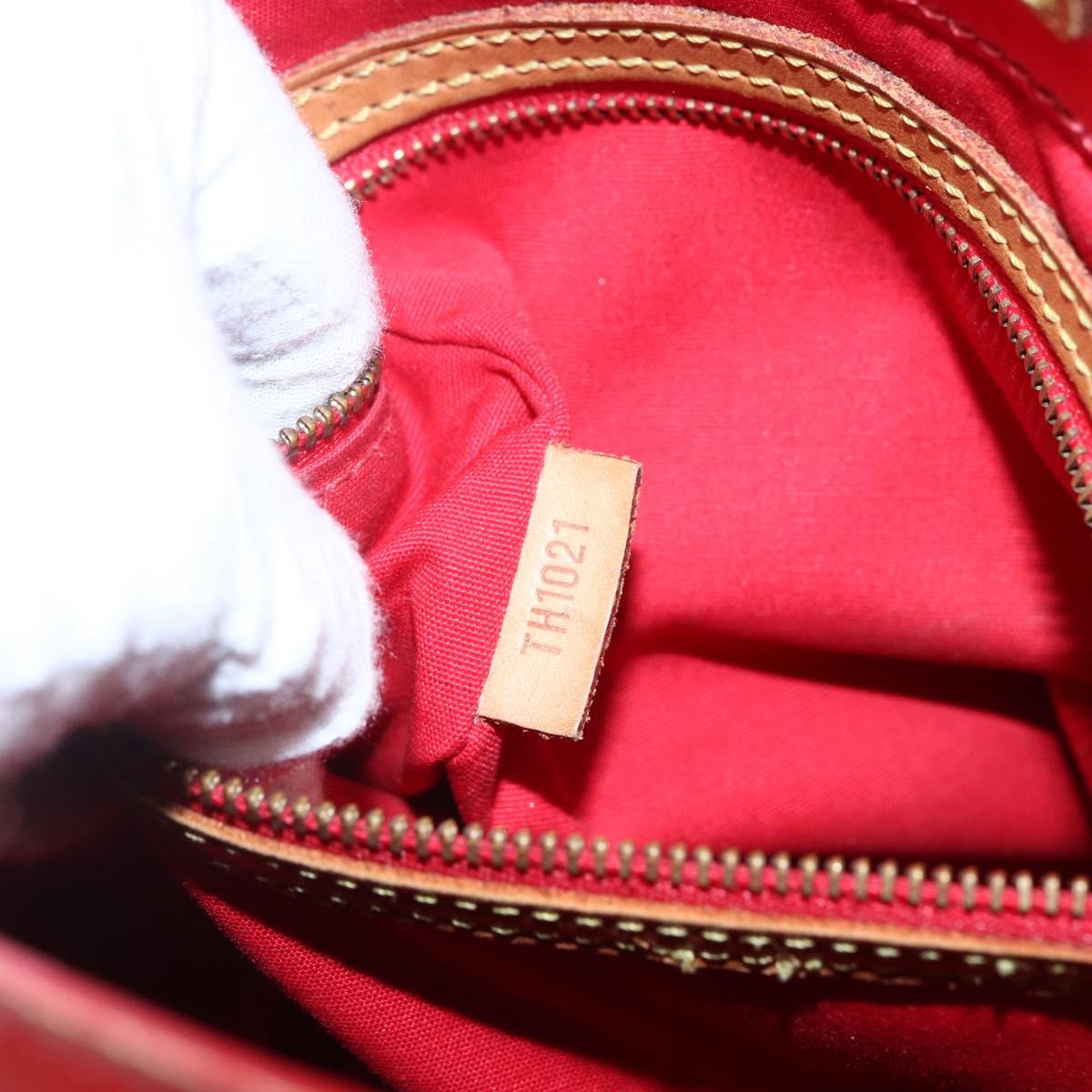 LOUIS VUITTON Monogram Vernis Reade MM Hand Bag Red Rouge M91086 LV Auth 173446