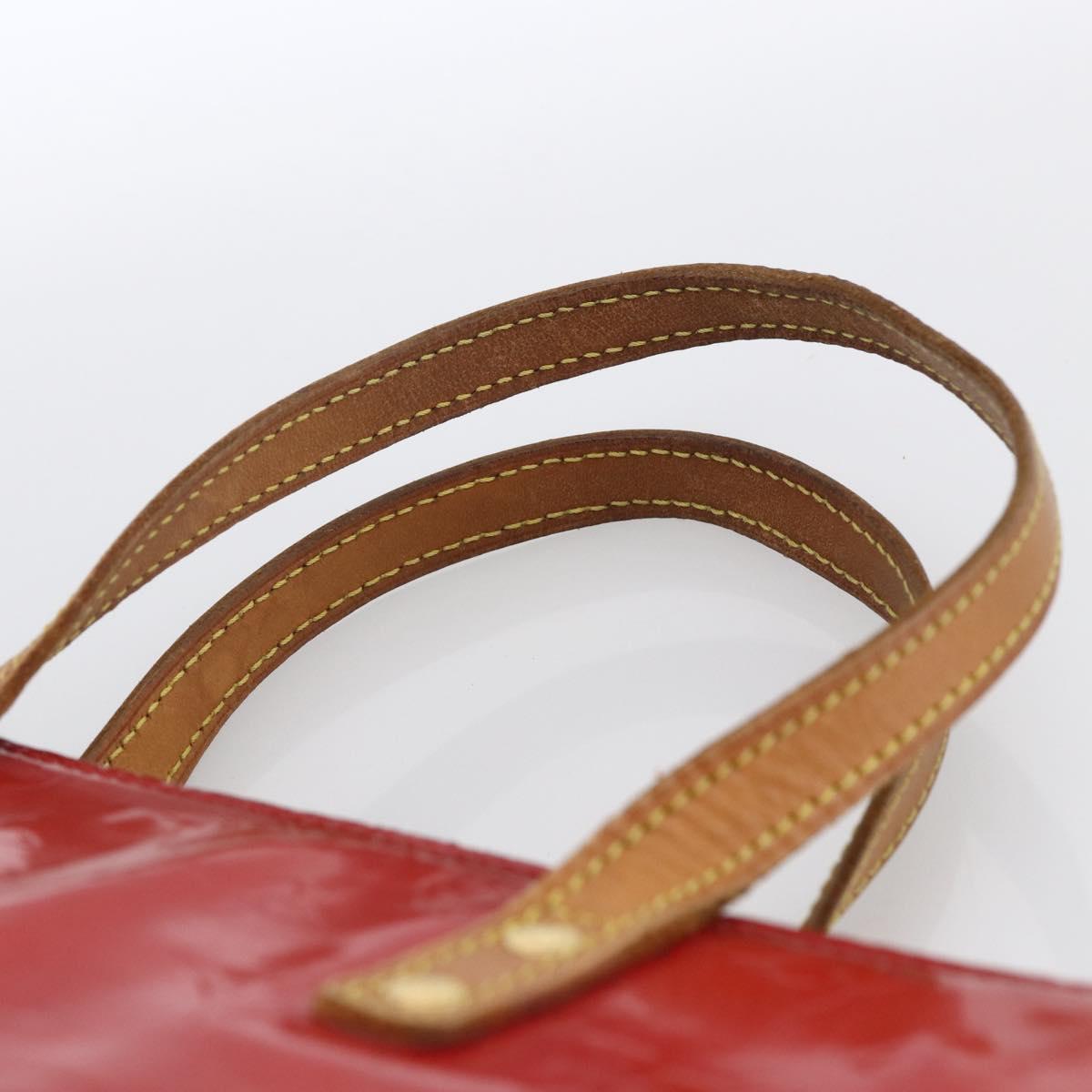 LOUIS VUITTON Monogram Vernis Reade MM Hand Bag Red Rouge M91086 LV Auth 173446