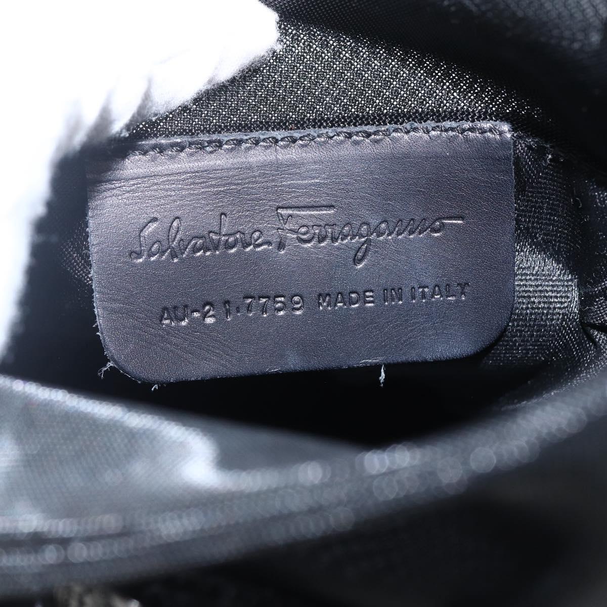 Salvatore Ferragamo Mesh Hand Bag Black Auth 173466