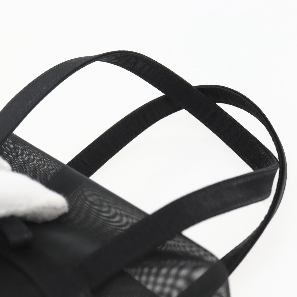 Salvatore Ferragamo Mesh Hand Bag Black Auth 173466