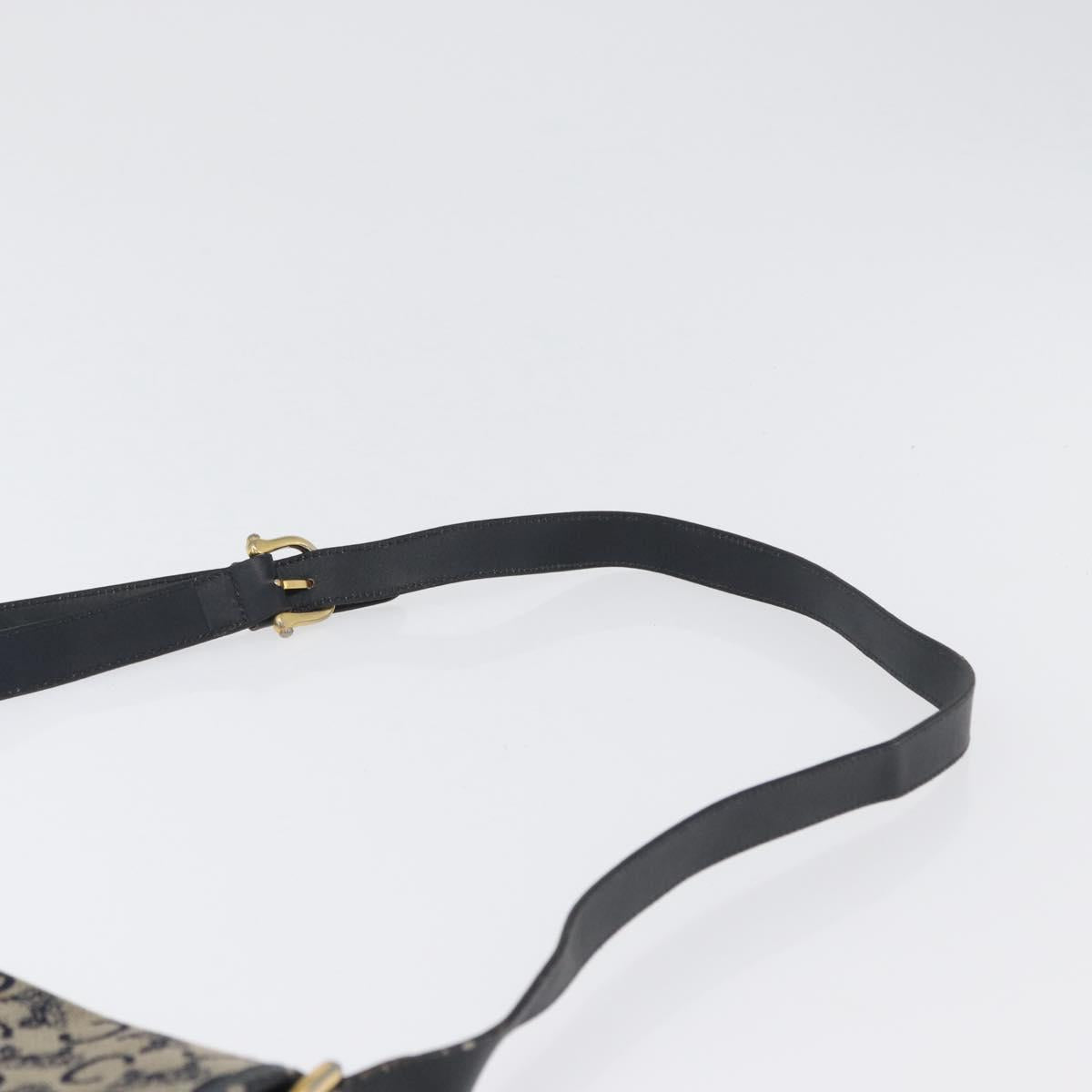 CELINE C Macadam Canvas Shoulder Bag Navy Gold Auth 173478