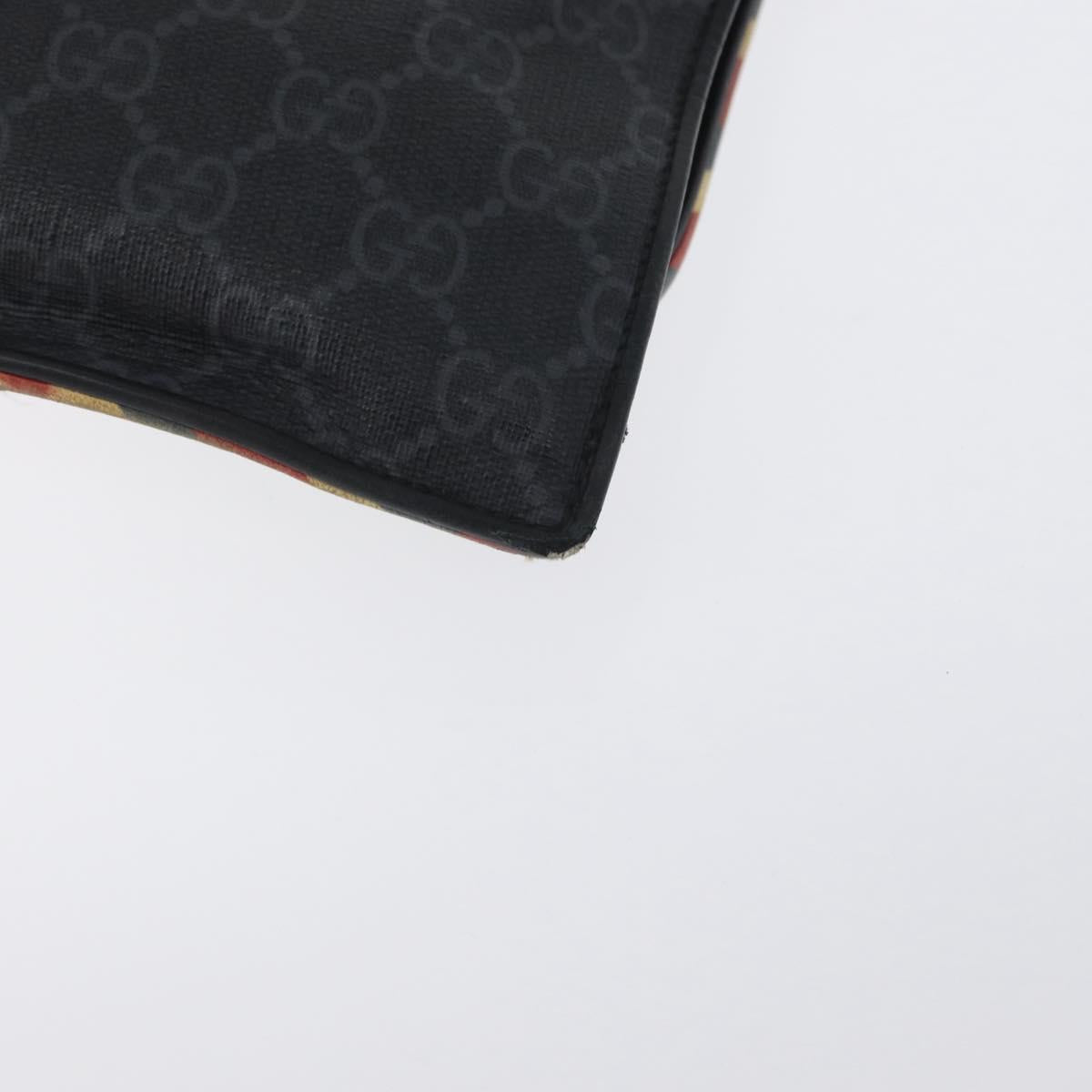 GUCCI GG Supreme night courier Clutch Bag Black Silver 496346 Auth 173479