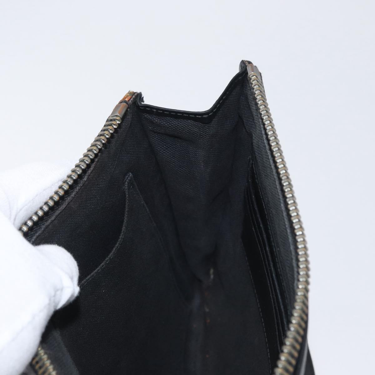 GUCCI GG Supreme night courier Clutch Bag Black Silver 496346 Auth 173479