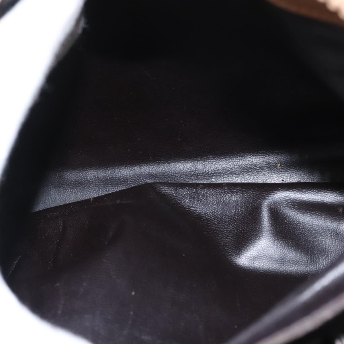 CELINE Macadam Canvas Hand Bag PVC Beige Gold Auth 173485