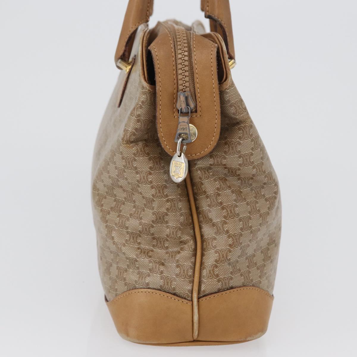 CELINE Macadam Canvas Hand Bag PVC Beige Gold Auth 173485
