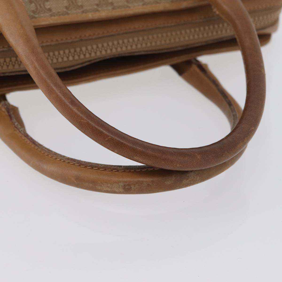 CELINE Macadam Canvas Hand Bag PVC Beige Gold Auth 173485