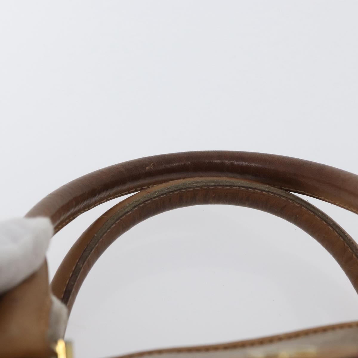 CELINE Macadam Canvas Hand Bag PVC Beige Gold Auth 173485