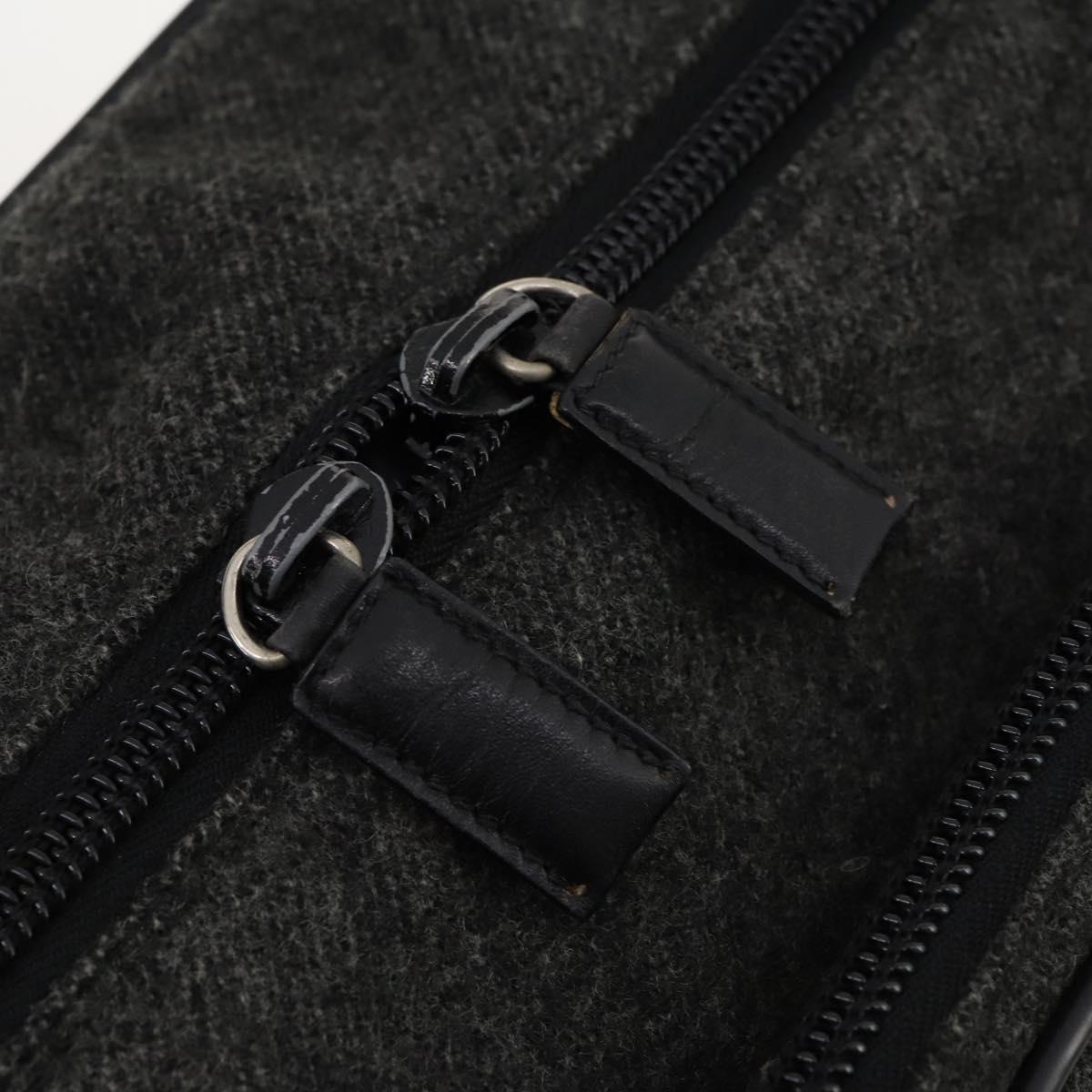 PRADA Boston Bag felt Gray Silver Auth 173489