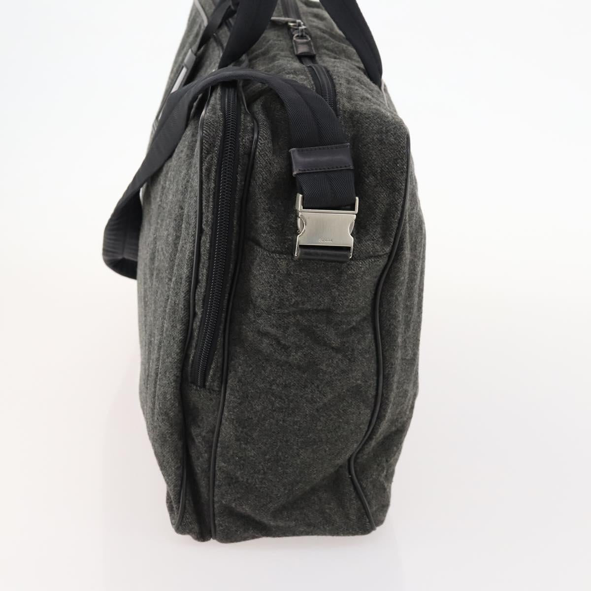 PRADA Boston Bag felt Gray Silver Auth 173489