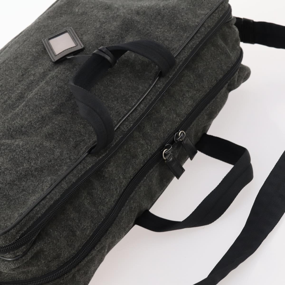 PRADA Boston Bag felt Gray Silver Auth 173489