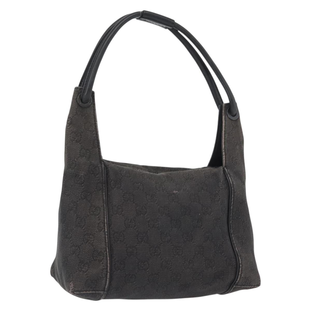 GUCCI GG Canvas Shoulder Bag Black 101333 Auth 173490