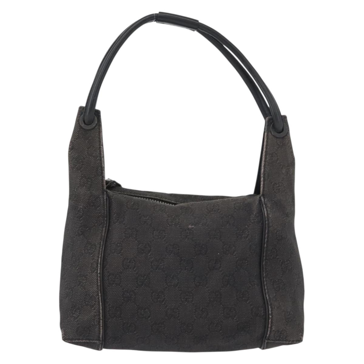 GUCCI GG Canvas Shoulder Bag Black 101333 Auth 173490