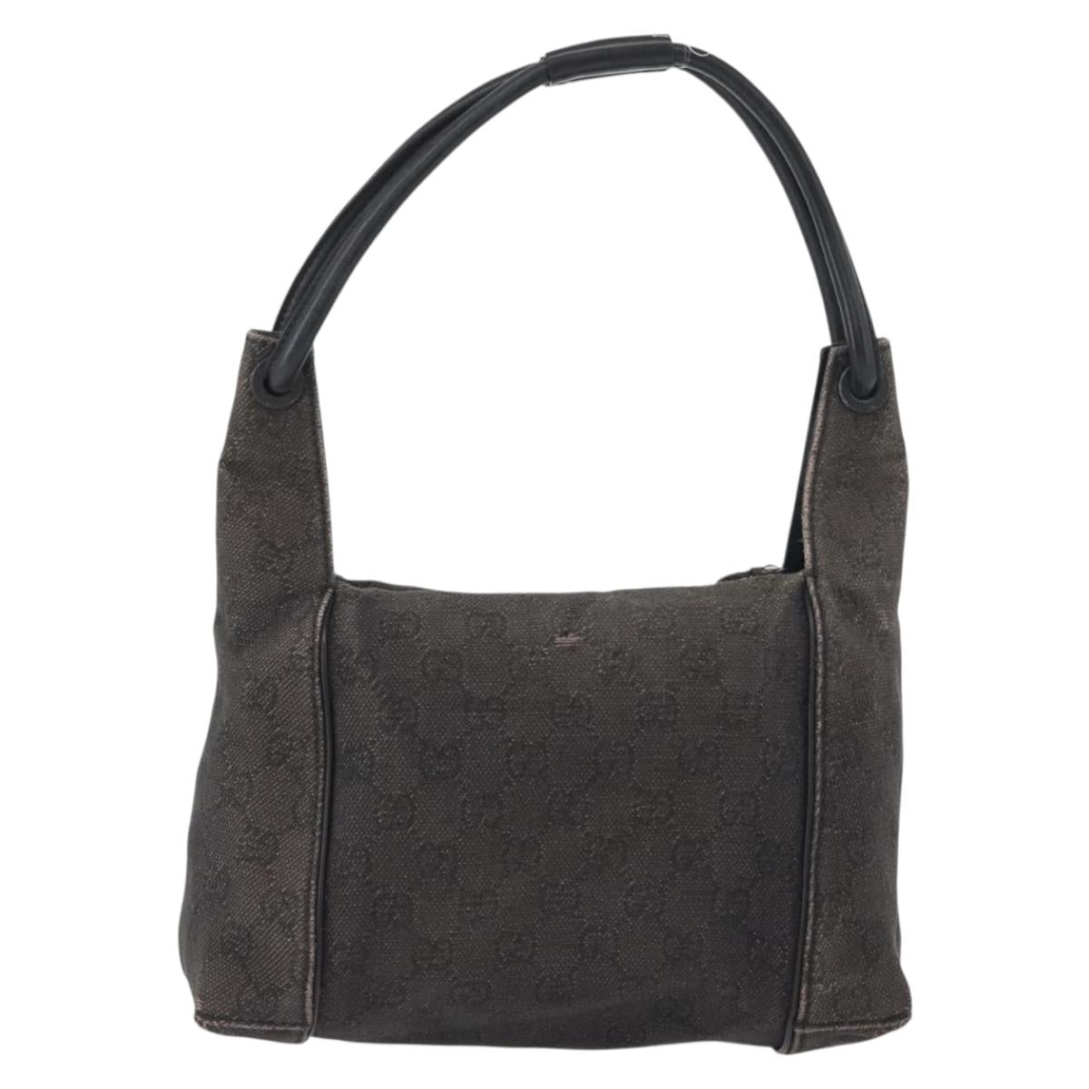 GUCCI GG Canvas Shoulder Bag Black 101333 Auth 173490