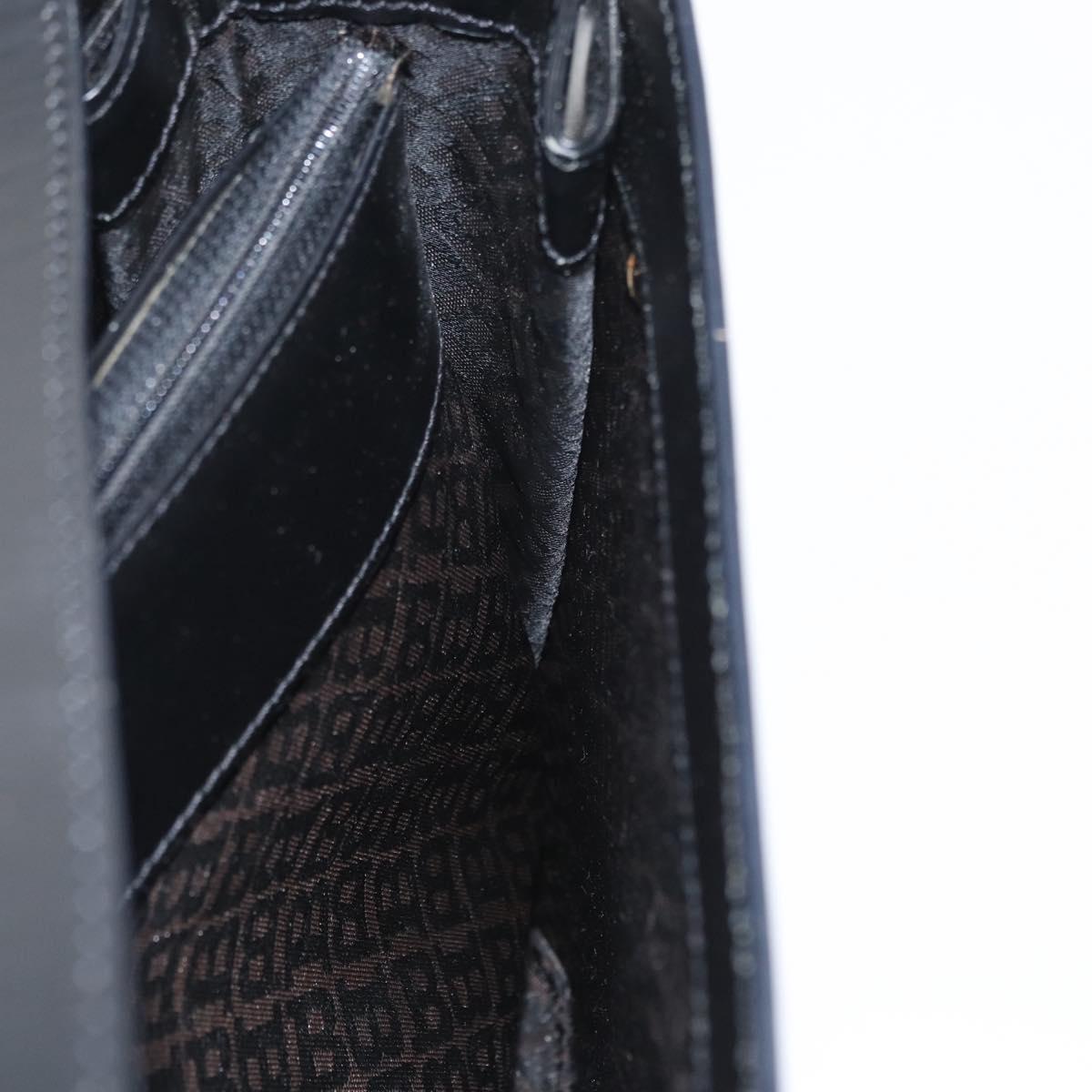 BALLY Shoulder Bag Leather Black Gold Auth 173492