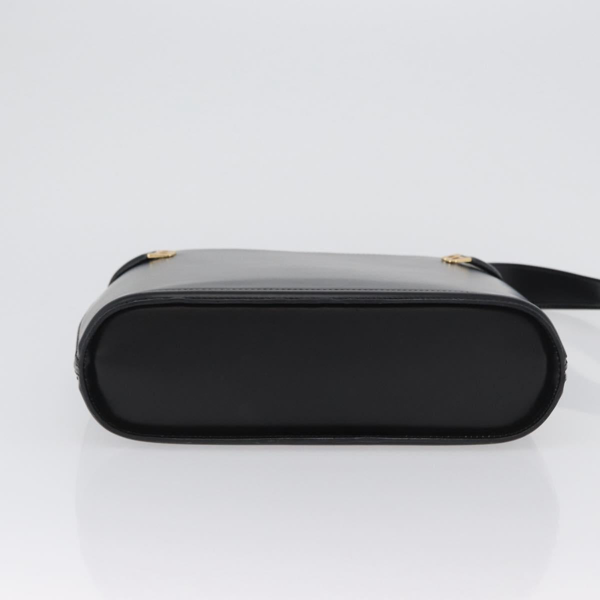 BALLY Shoulder Bag Leather Black Gold Auth 173492