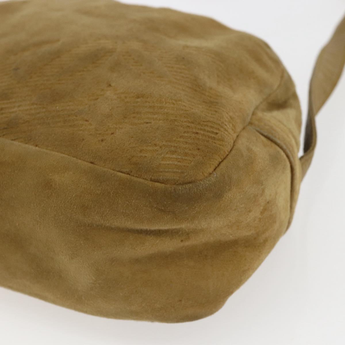 LOEWE Anagram Shoulder Bag Suede Beige Auth 173498