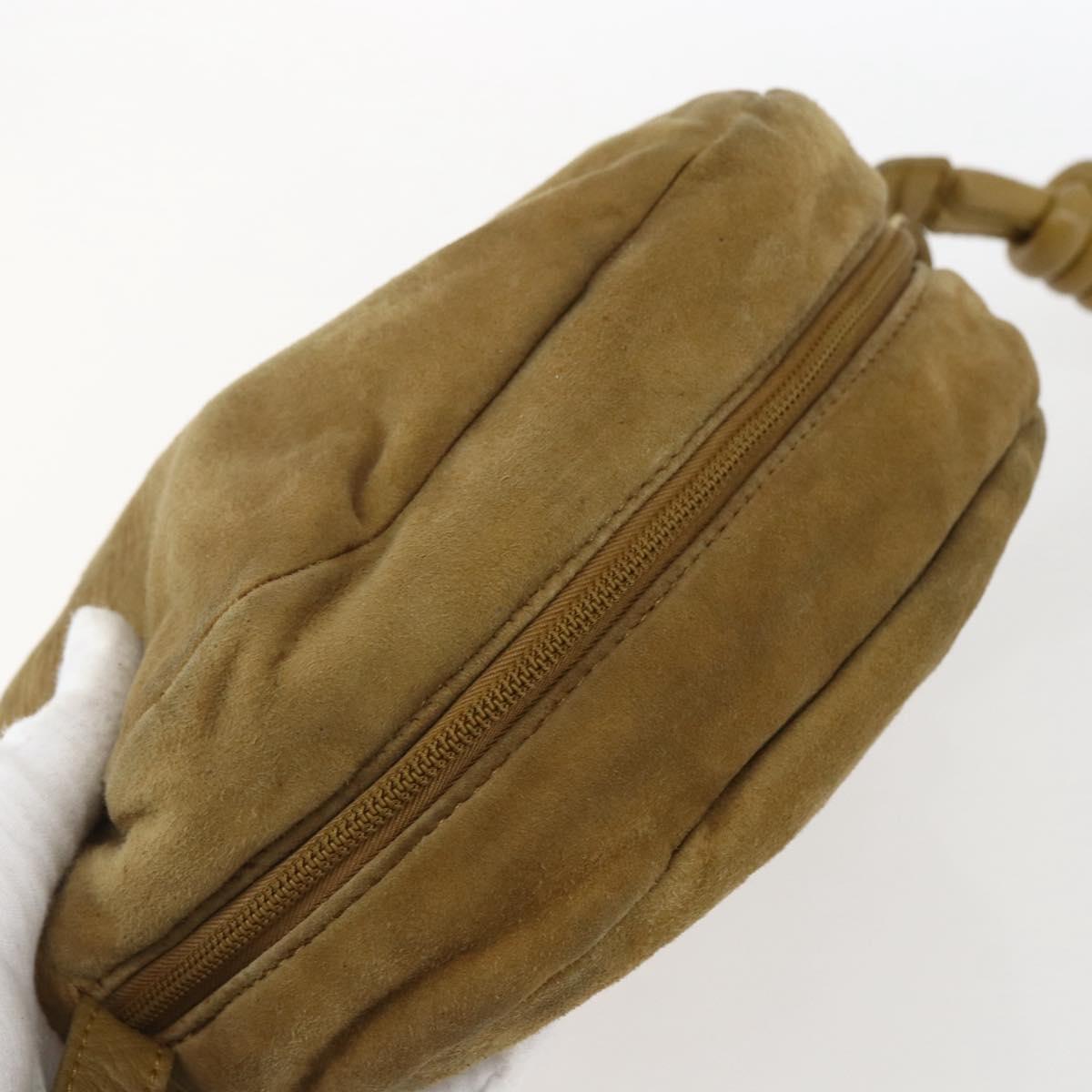 LOEWE Anagram Shoulder Bag Suede Beige Auth 173498