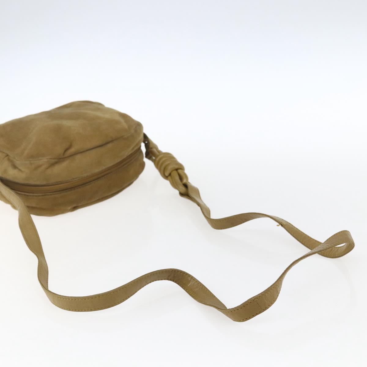 LOEWE Anagram Shoulder Bag Suede Beige Auth 173498
