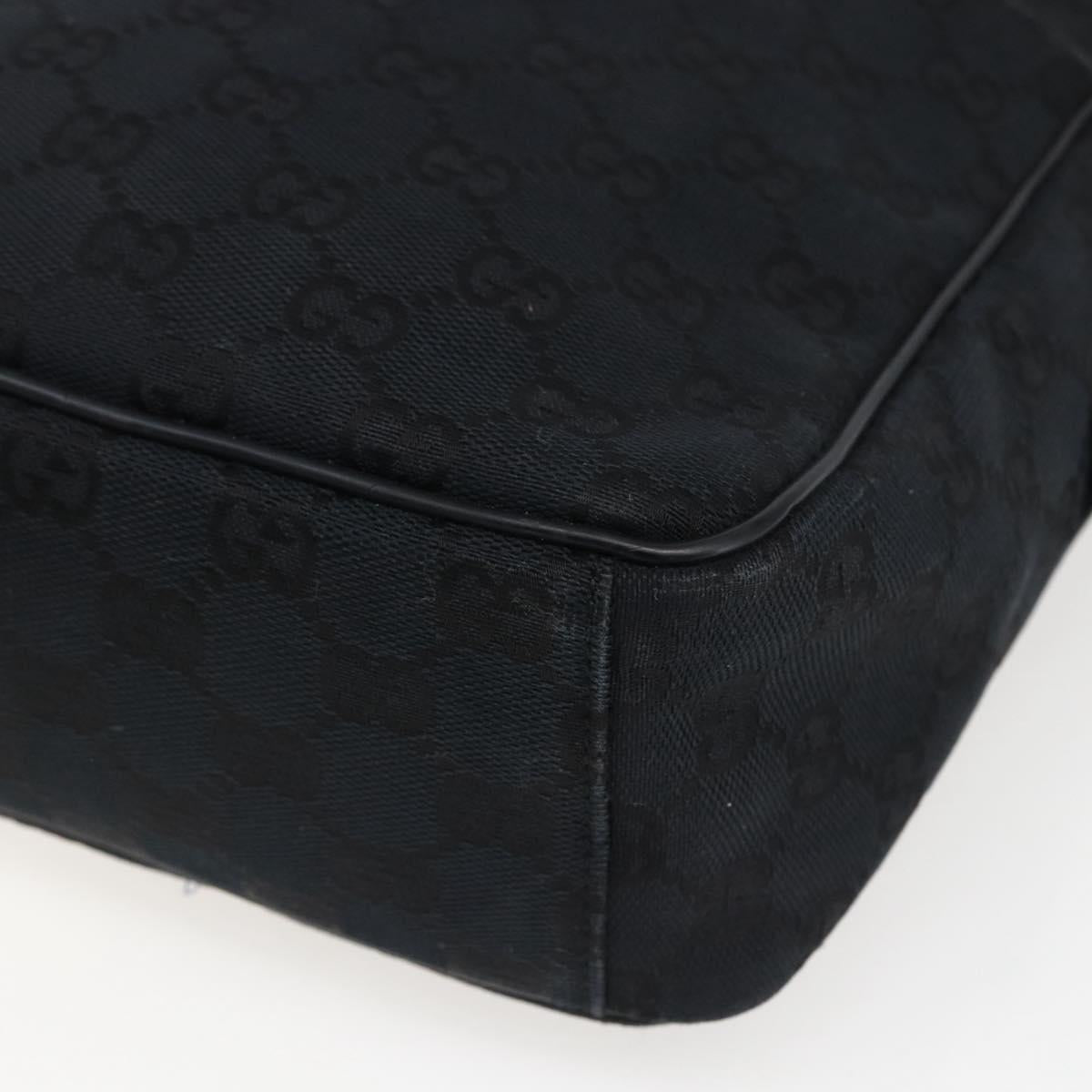 GUCCI GG Canvas Shoulder Bag Black Silver 018 1612 Auth 173500