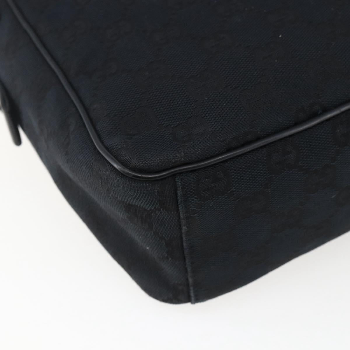 GUCCI GG Canvas Shoulder Bag Black Silver 018 1612 Auth 173500