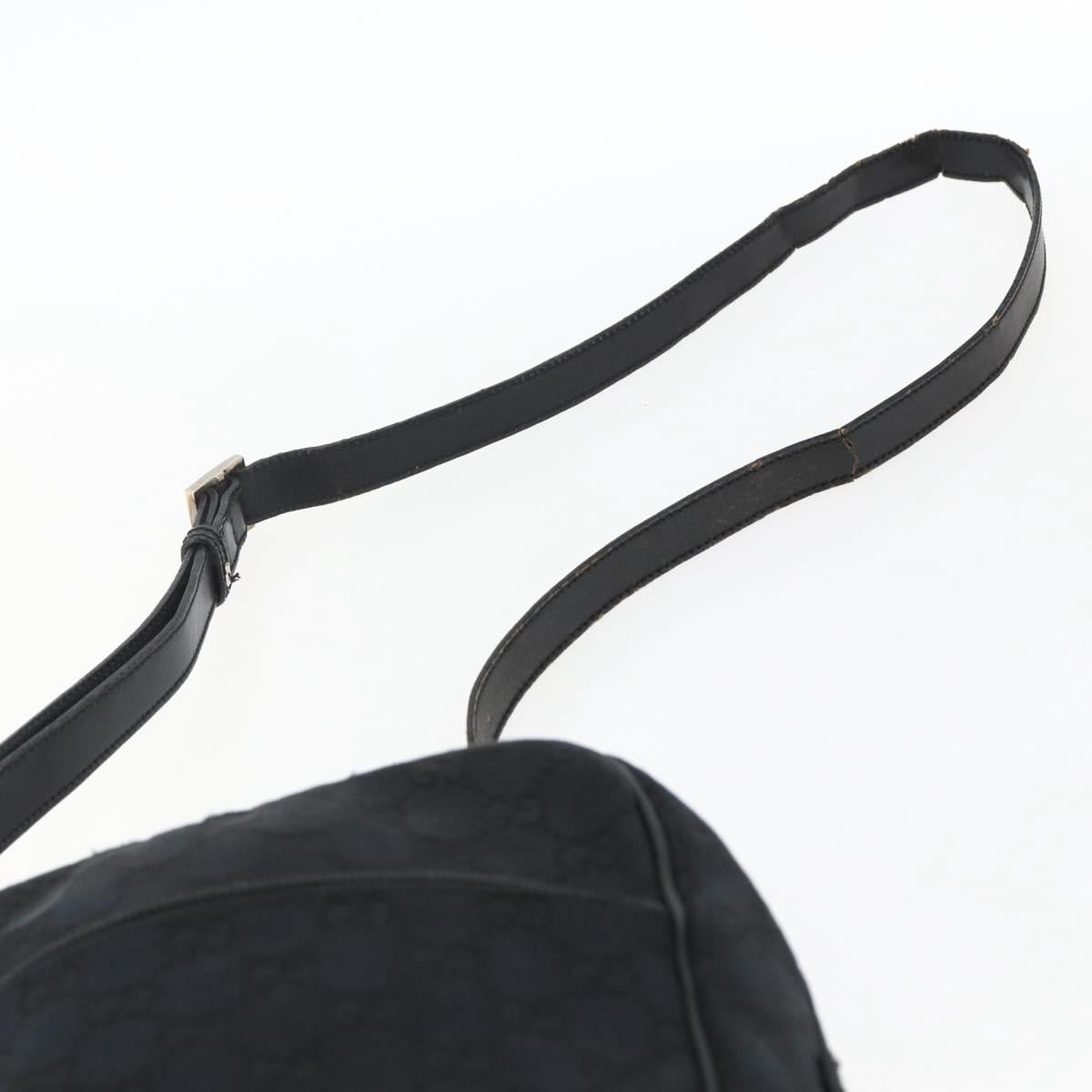 GUCCI GG Canvas Shoulder Bag Black Silver 018 1612 Auth 173500