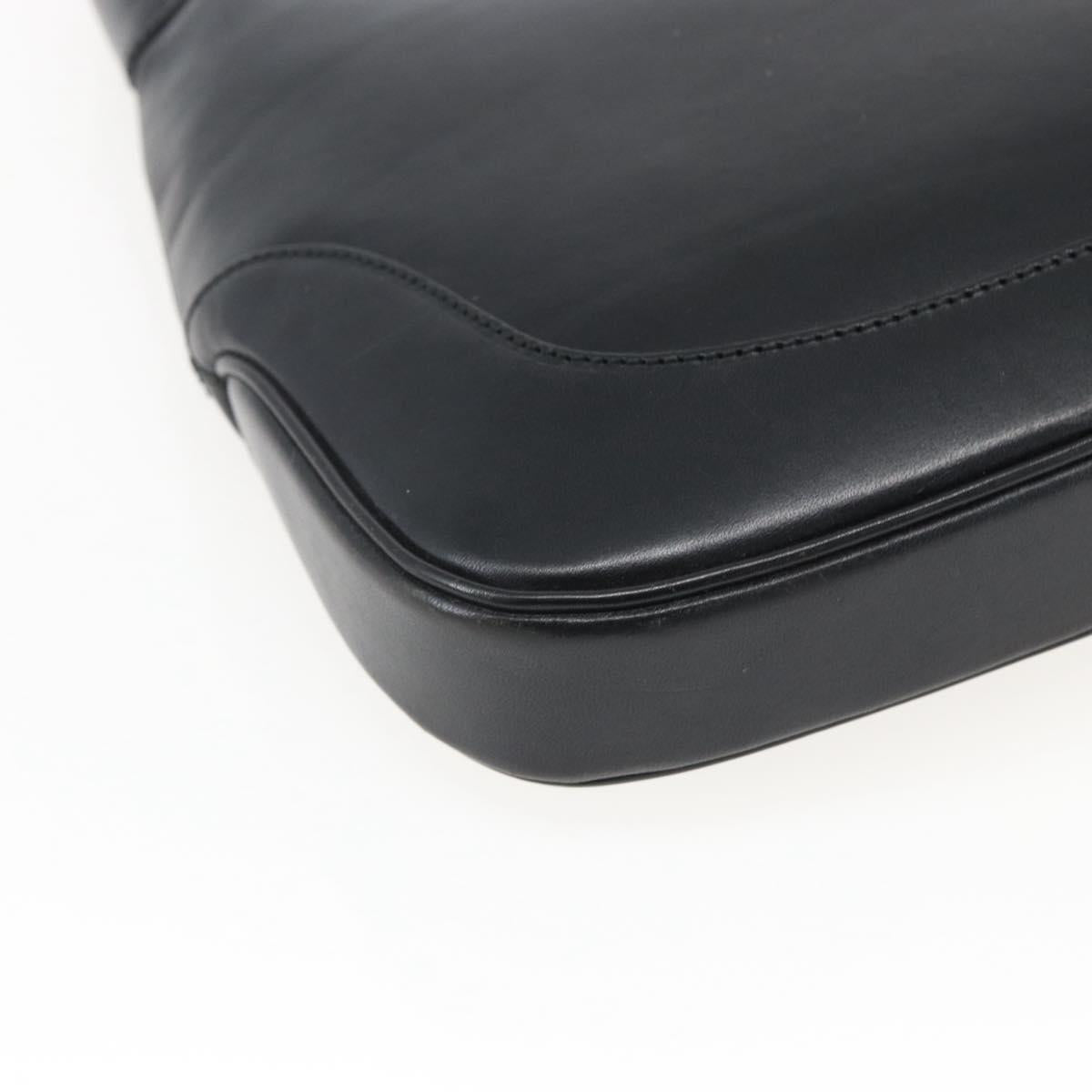 GUCCI Jackie Shoulder Bag Leather Black Silver 001 3306 Auth 173501