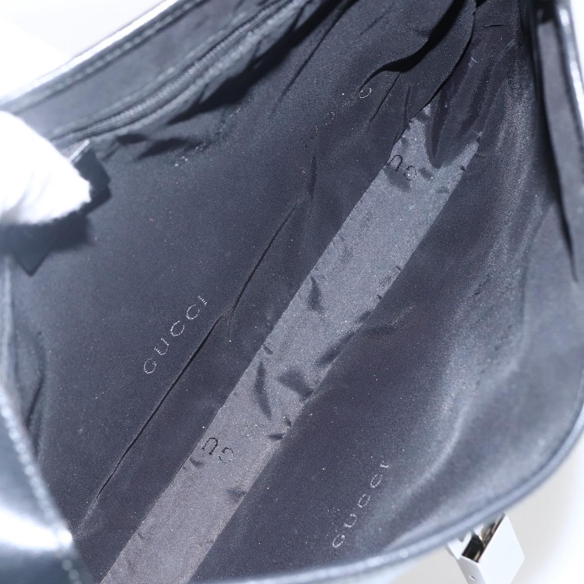 GUCCI Jackie Shoulder Bag Leather Black Silver 001 3306 Auth 173501