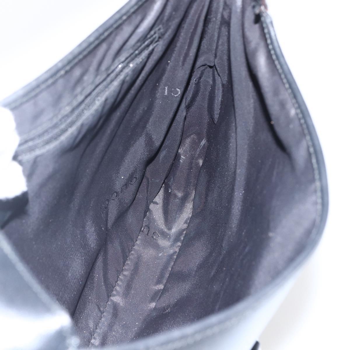 GUCCI Jackie Shoulder Bag Leather Black Silver 001 3306 Auth 173501