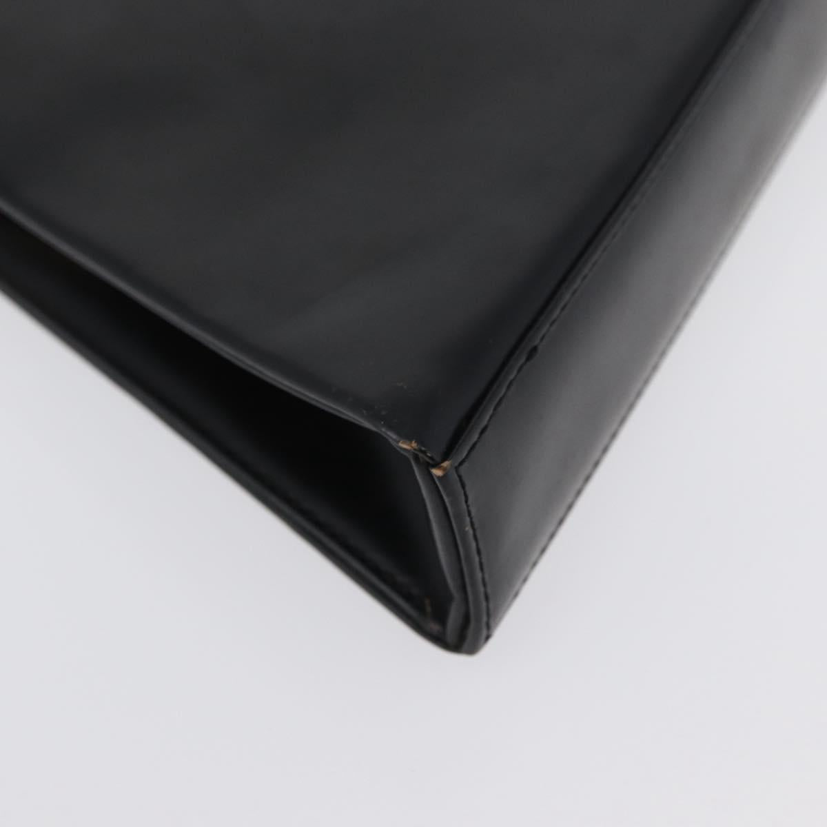 SAINT LAURENT Shoulder Bag Leather Black Gold Auth 173508