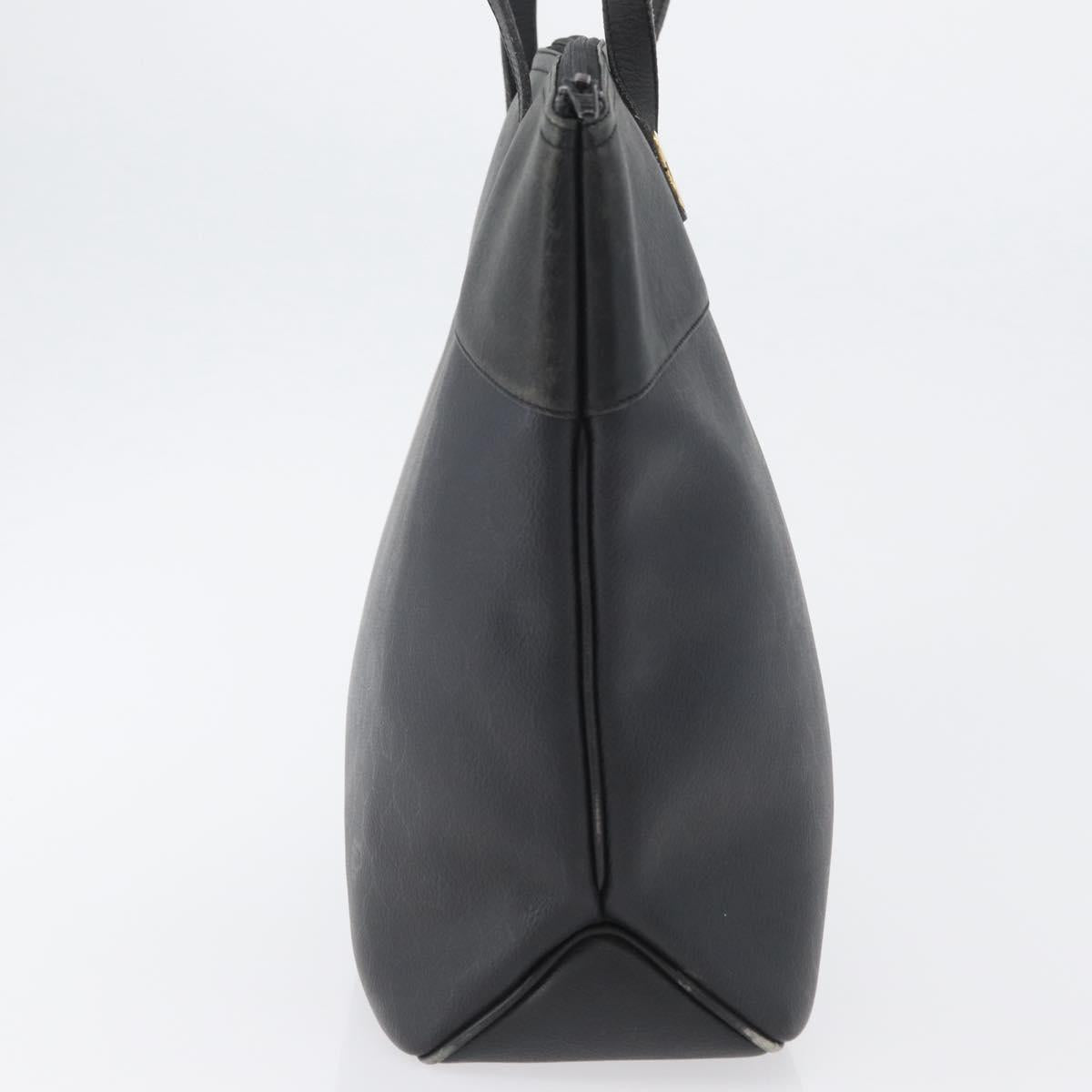 Christian Dior Honeycomb Canvas Shoulder Bag PVC Black Gold Auth 173515