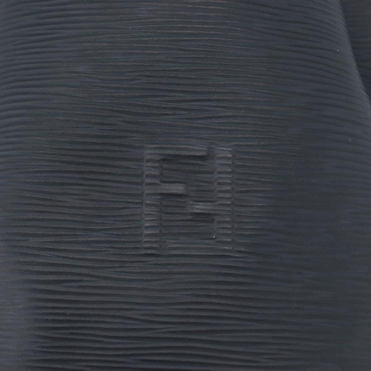 FENDI Backpack Leather Charcoal gray Auth 173517