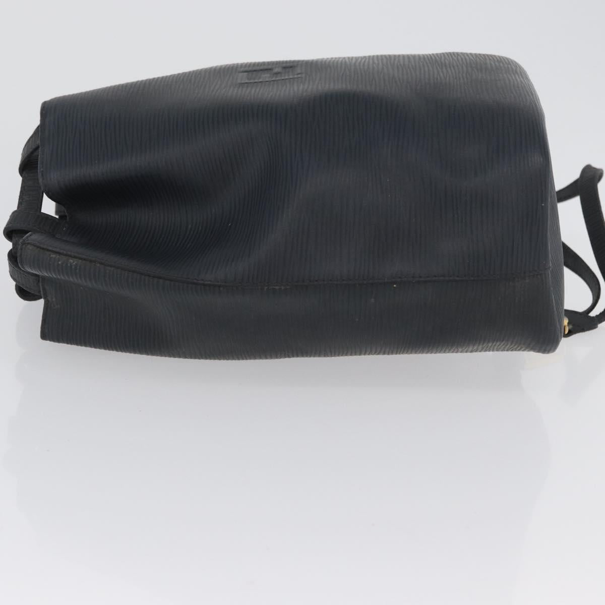 FENDI Backpack Leather Charcoal gray Auth 173517