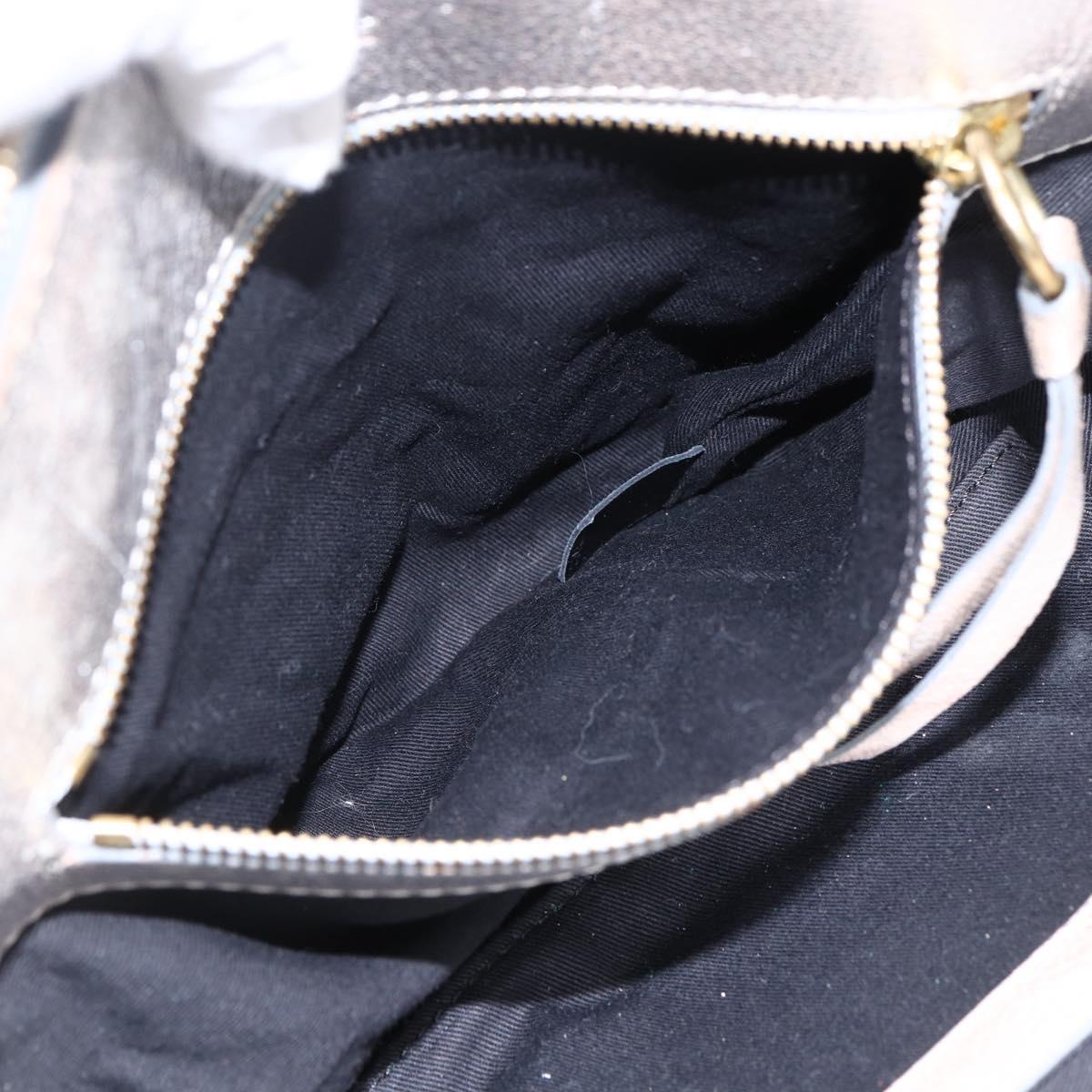 Chloe Hand Bag Leather Silver gold Auth 173521