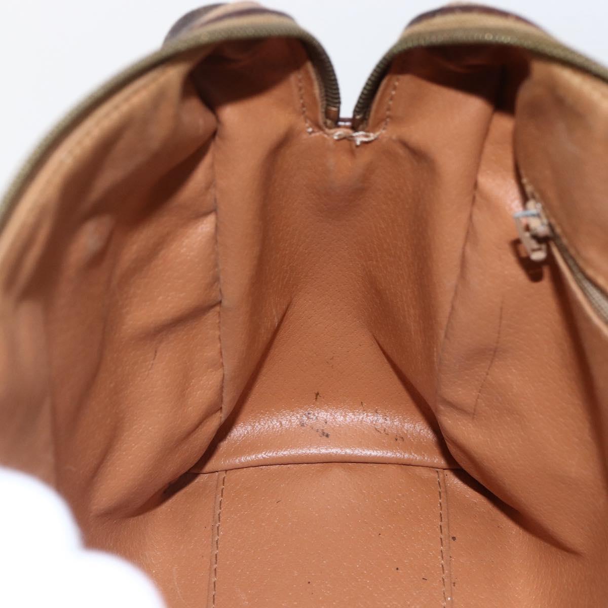 CELINE Macadam Canvas Hand Bag PVC Leather Brown Gold Auth 173522