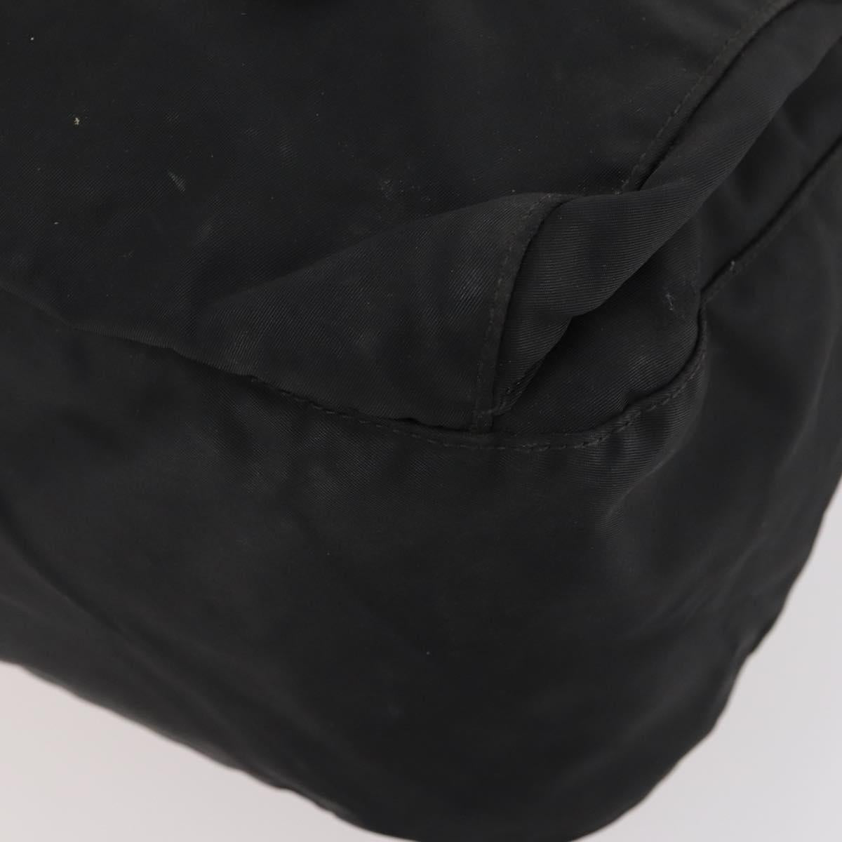 PRADA Shoulder Bag Nylon Black Silver Auth 173525