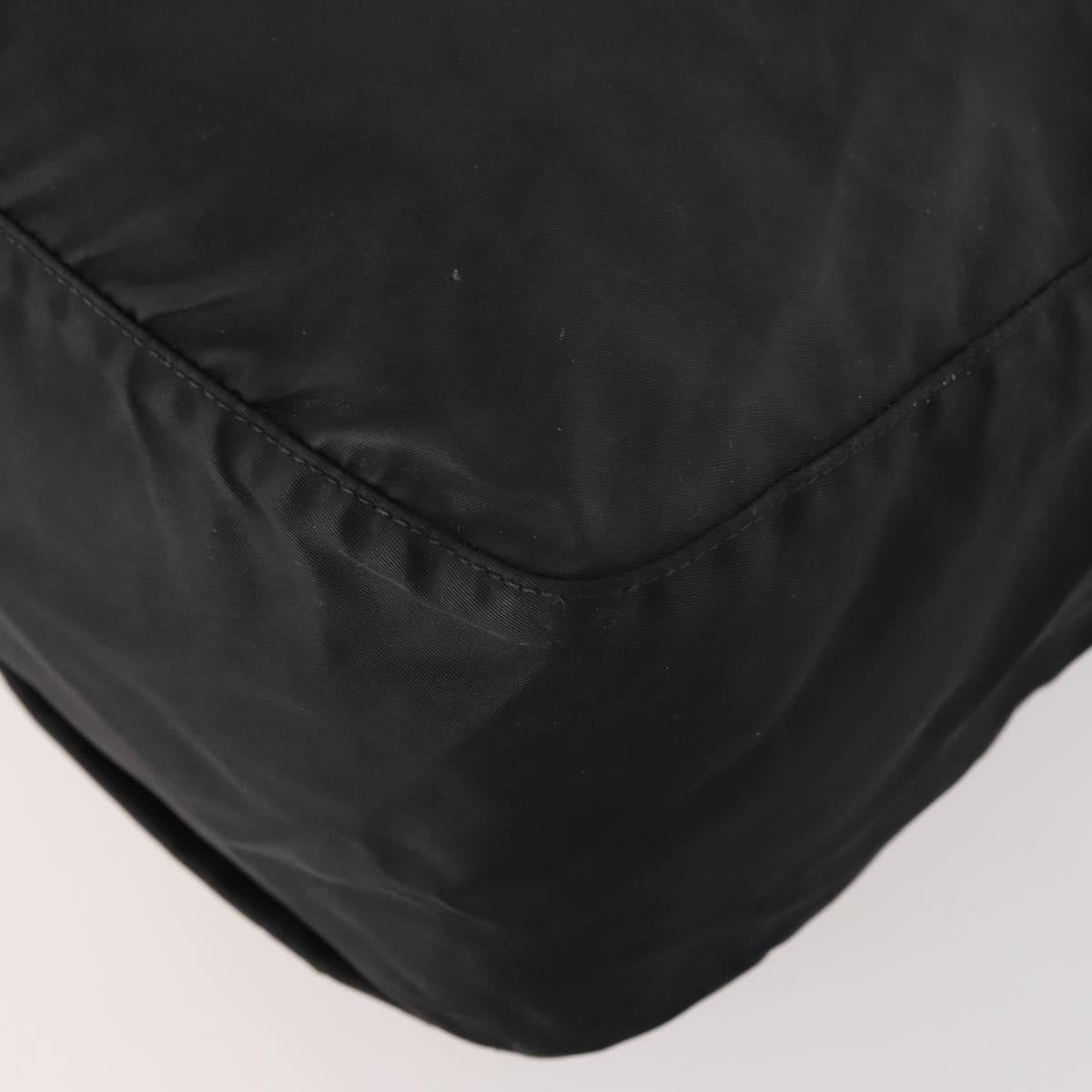 PRADA Shoulder Bag Nylon Black Silver Auth 173525