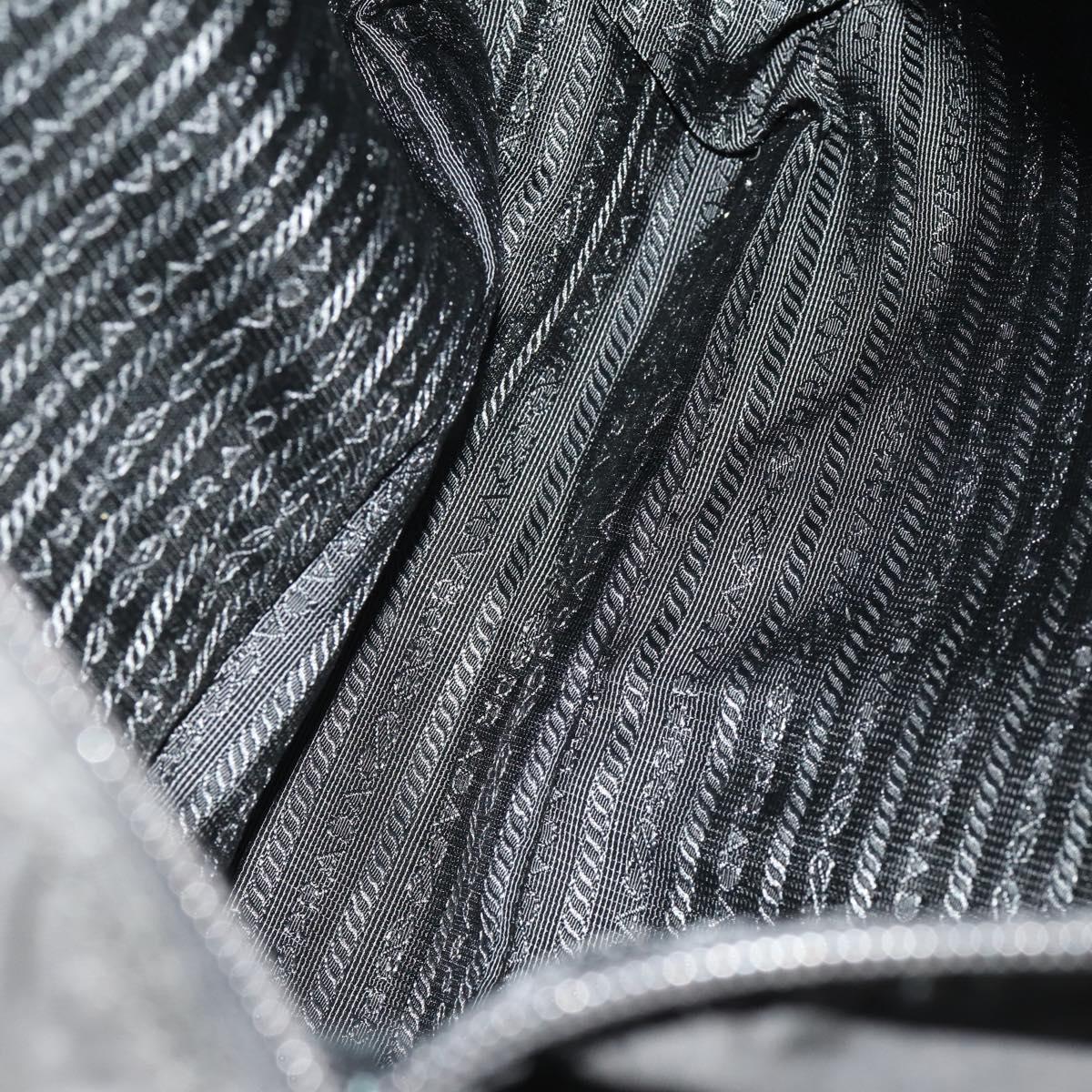 PRADA Shoulder Bag Nylon Black Silver Auth 173525