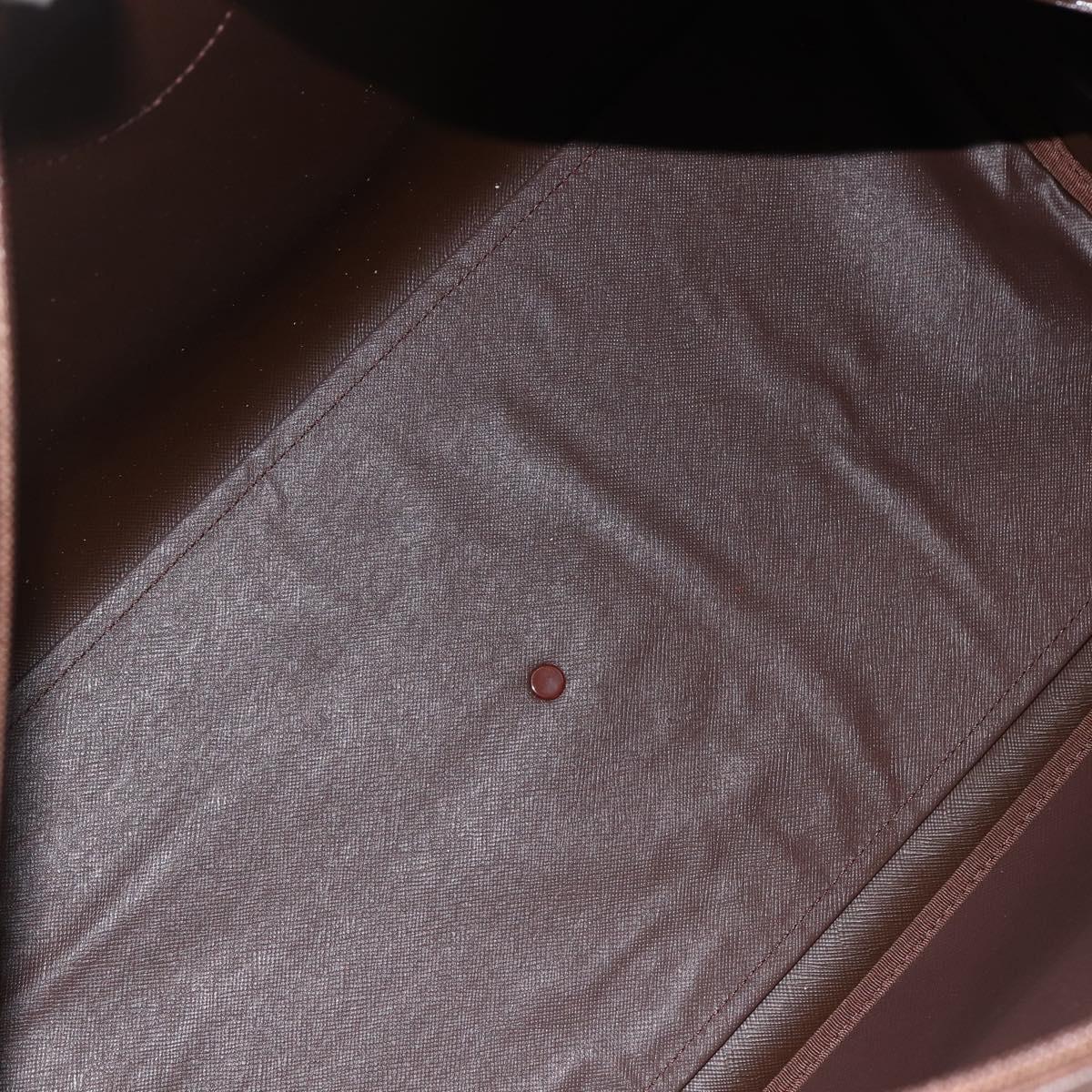 Burberrys Nova Check Boston Bag Canvas Leather Beige Gold Auth 173526